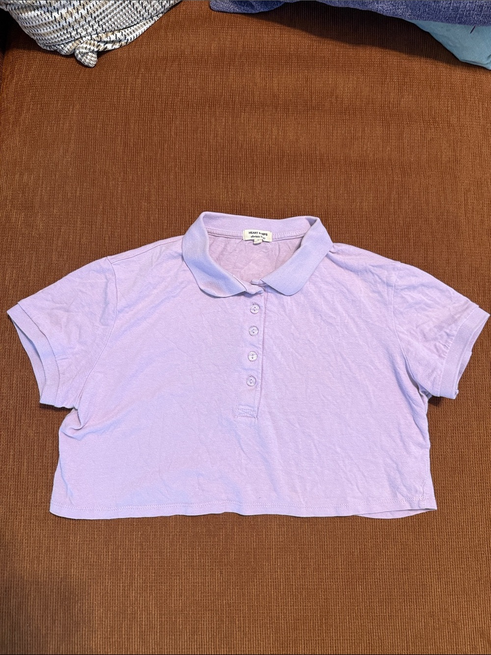 Heart Hips Lavender Polo Crop Top